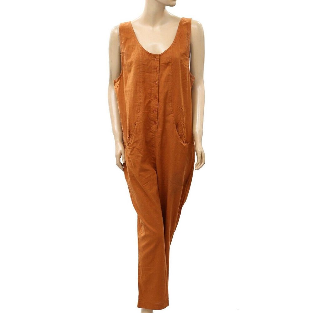 Asos Design Button Front Linen Minimal Jumpsuit D… - image 1